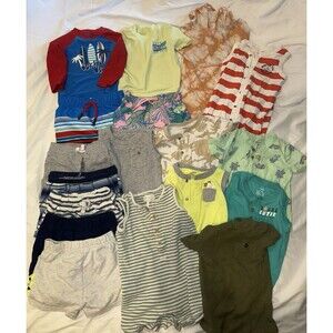 Baby Boy 18 Month Bundle. Lot of 32 items. Swimsuits, Pajamas, Shorts, Shirts